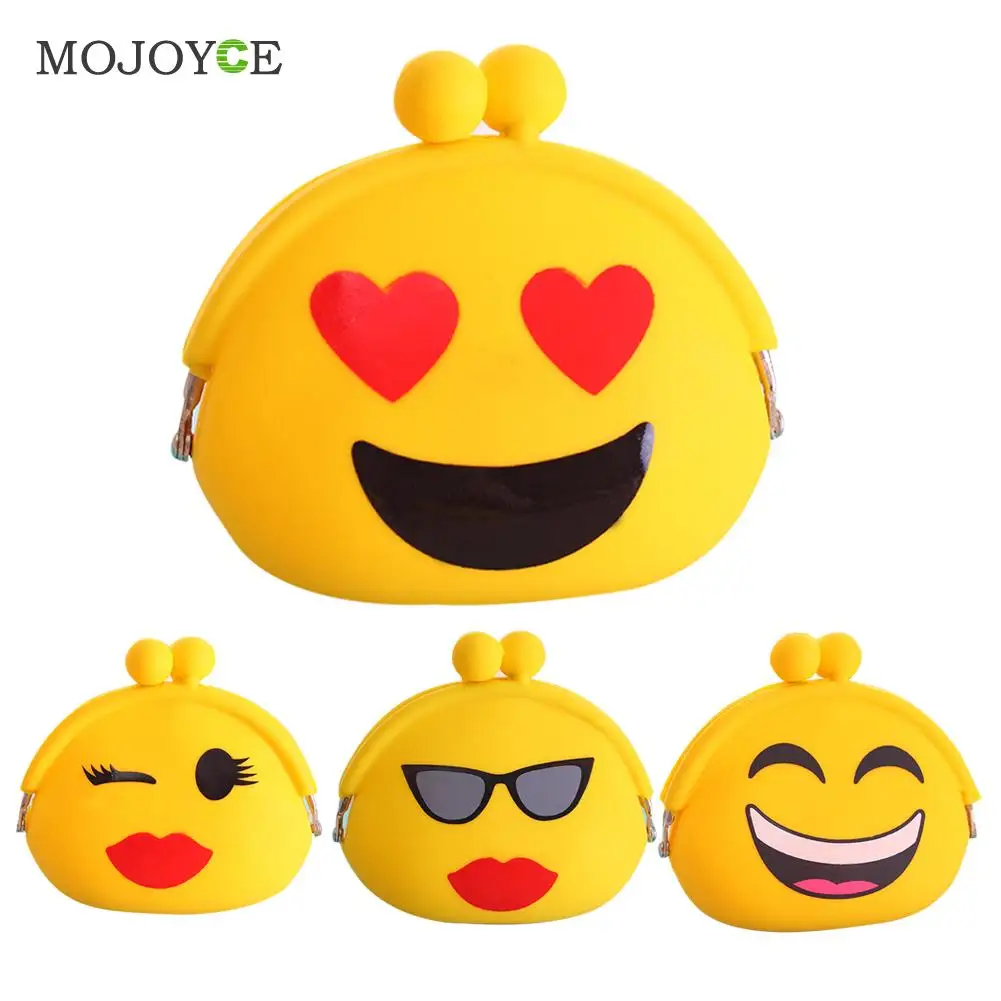 

Fashion Smiling Faces Design Women Coin Purse Cartoon Silicone Coin Key Wallet Purse for Coins bolsa feminina carteira feminino