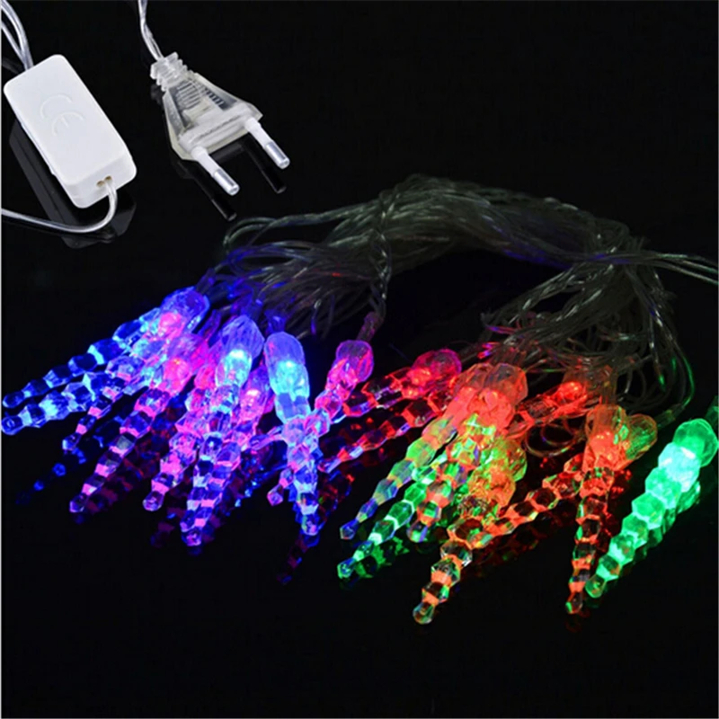 

Hot sale with Plug 5M 28 LED strip Christmas Decorations For Home Icicle Shape String Fairy Light Party Wedding Xmas neon Lights