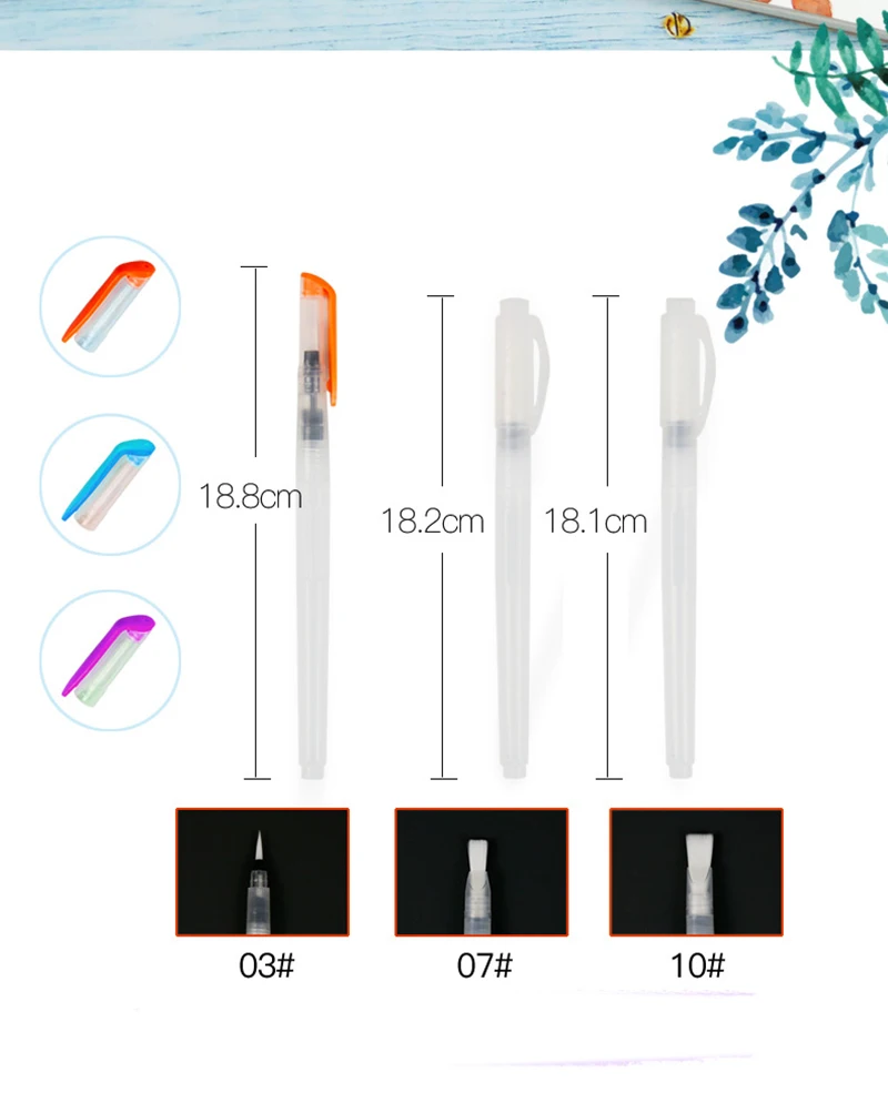 3/6 шт. водопроводная ручка набор нейлоновых волос для хранения воды кисть для письма твердая Акварельная Водорастворимая цветная свинцовая кисть Инструменты