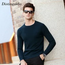2018 Autumn Winter Men’s Sweater Long Sleeves Smart Casual Solid Color 100% Wool Chirstmas Sweater For Man MSW049