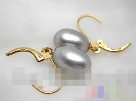 

FREE SHIPPING>>> 1523 rice gray FW pearl dangle earring