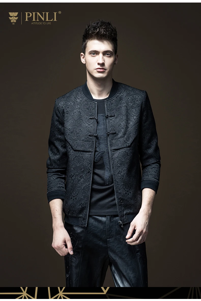 Casaco Masculino standard Zipper Solid Pinli,, осень, новая мужская одежда, тонкий жаккард, бейсбольная куртка, куртка, B173204411