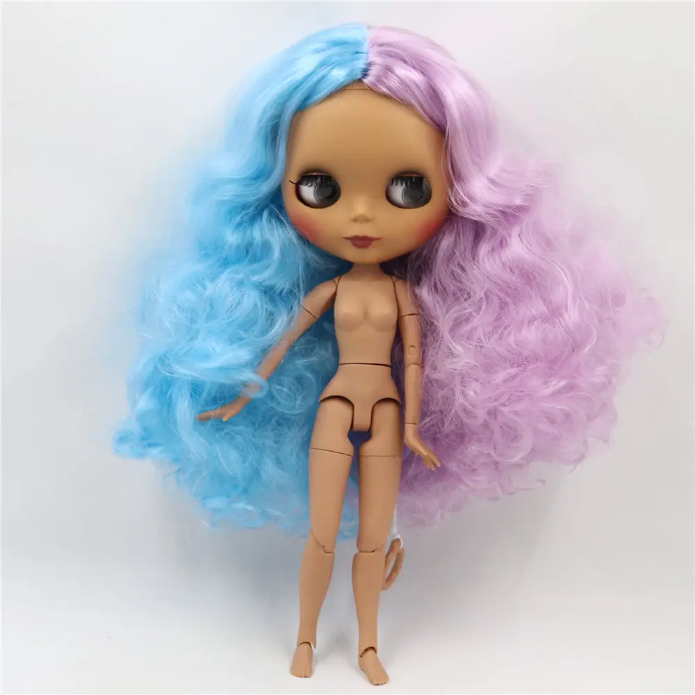 1/6 Blyth кукла с яркой кожей матового лица сустава тела синие смешанные фиолетовые волосы. № BL2137/6023