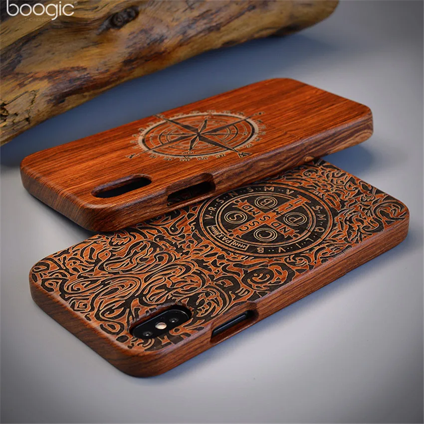 Natural Wood Bamboo Phone Case For iPhone XS Max XR X 8 7 7Plus 6 6 6s plus 5 5s se Cover Wooden Shockproof Protector Coque (4)