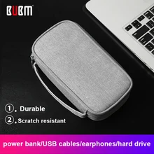 BUBM портативный внешний аккумулятор для путешествий, чехол для жесткого диска, внешний аккумулятор 10000 мАч, зарядное устройство, USB кабель