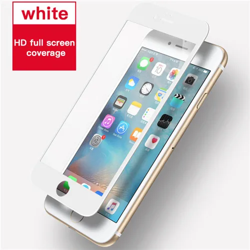 White 2.5D полное покрытие закаленное стекло для iPhone 6s 9 H твердость анти-отпечатков пальцев протектор экрана стекло защитная пленка для iPhone 6 - Цвет: White