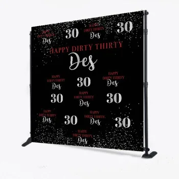 

custom Happy dirty thirty Black And Red photography studio background High quality Computer print party backdrop