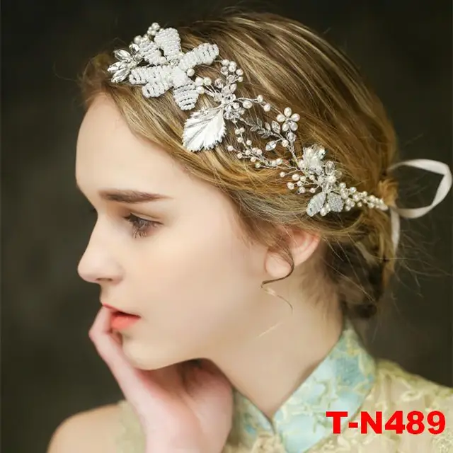 Stylish silver plated pearl hair jewelry accessories for girls wedding
