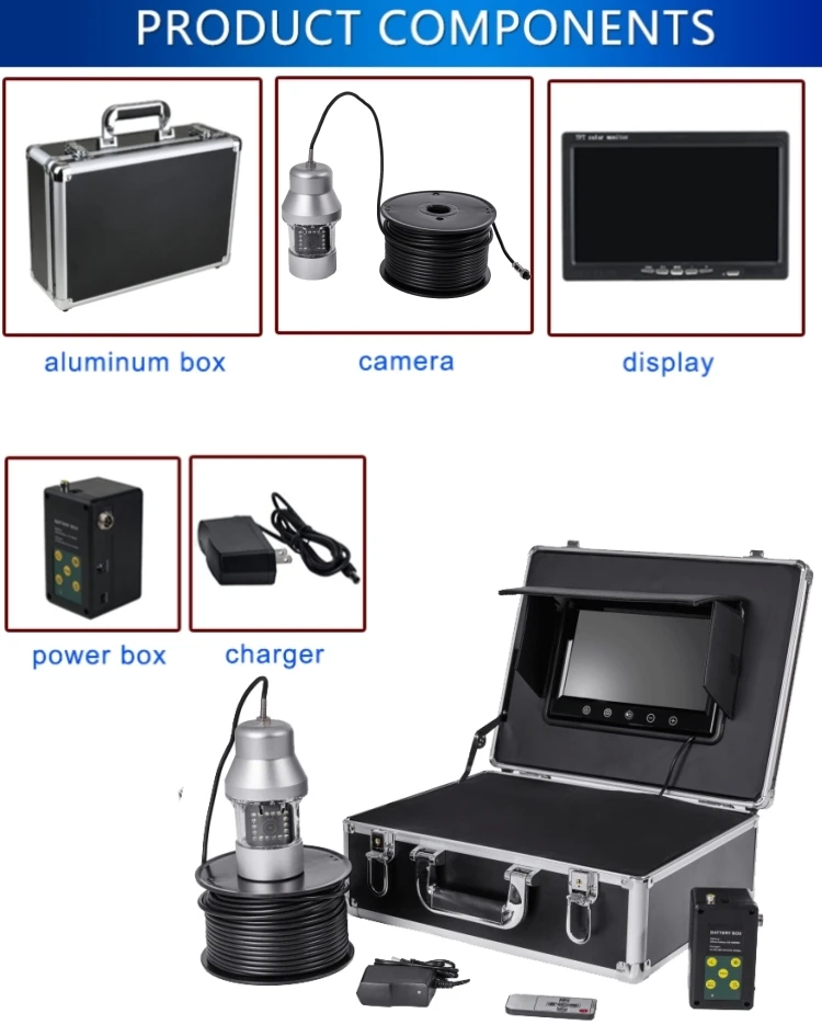 Подводная камера F08 с ЖК дисплеем 7 дюймов 100 ТВЛ 360 градусов|kit kits|kit camerakit 10 |