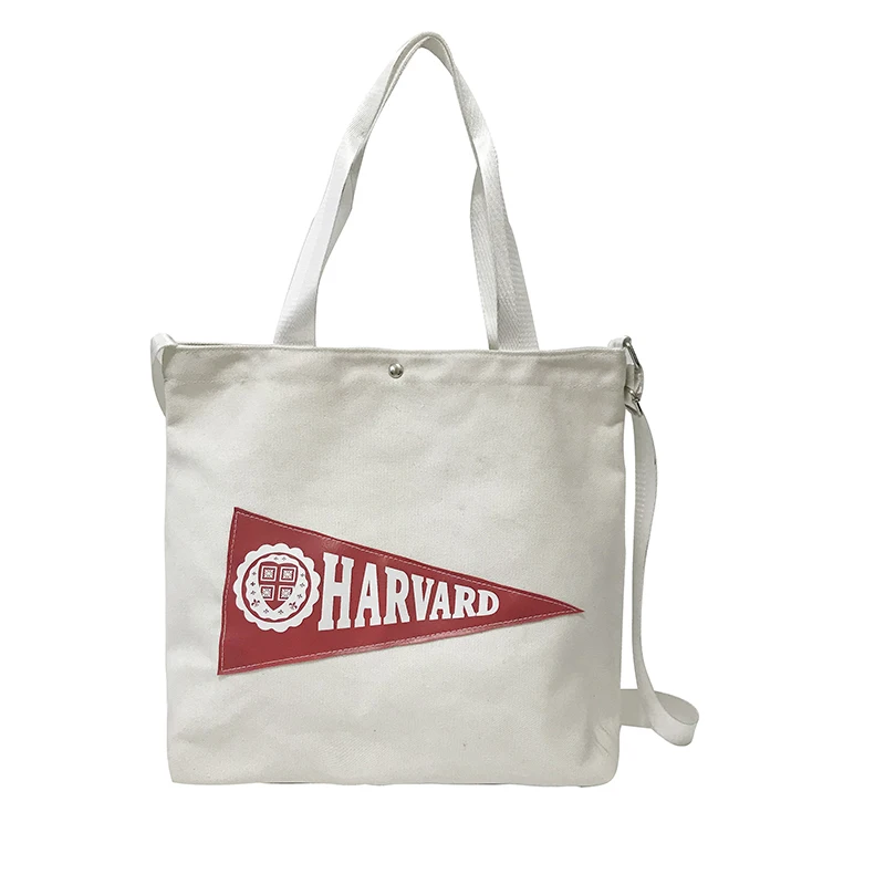 

Canvas Big Bag Female Printed Letter Portable Tote Bag Fabric Single Shoulder Diagonal Package