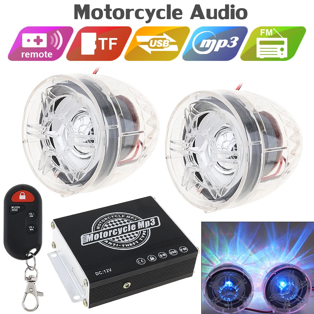 

12V 50W Waterproof Anti-theft Sound MP3 Player FM Radio music with Display Screen for Motorcycle