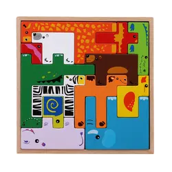 13 шт. 3D Пазлы кубики Монтессори материалы деревянные игрушки детские деревянные развивающие игрушки головоломки для детского подарка
