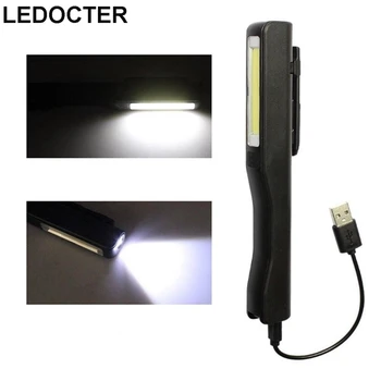 

USB Rechargeable Mini Pocket Led Pen Light Flashlight COB hand Torch Light Clip Magnetic Work Checking Light Hanging Tent Lamp