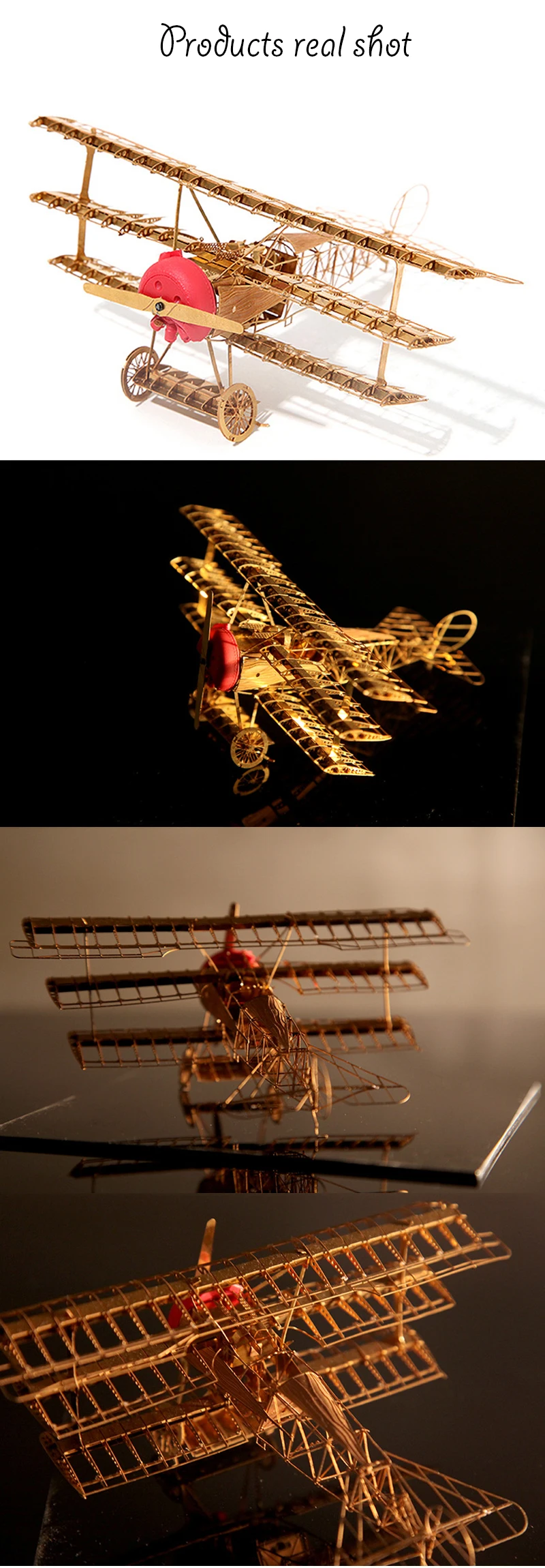 DIY металлический 3D сборный самолет модель головоломка игрушка креативный трехмерный самолет Собранный набор игрушек головоломка Забавный детский подарок