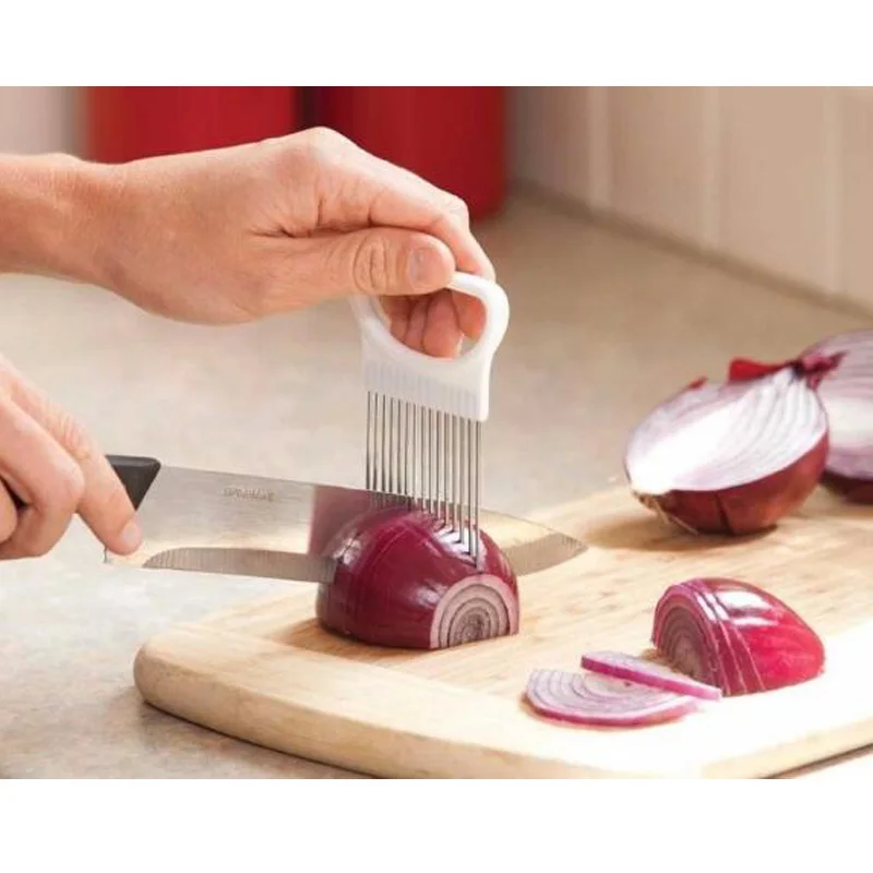 

Onion Holder Chopper Slicers Tomato Vegetables Slicer Cutting Aid Holder Guide Slicing Cutter