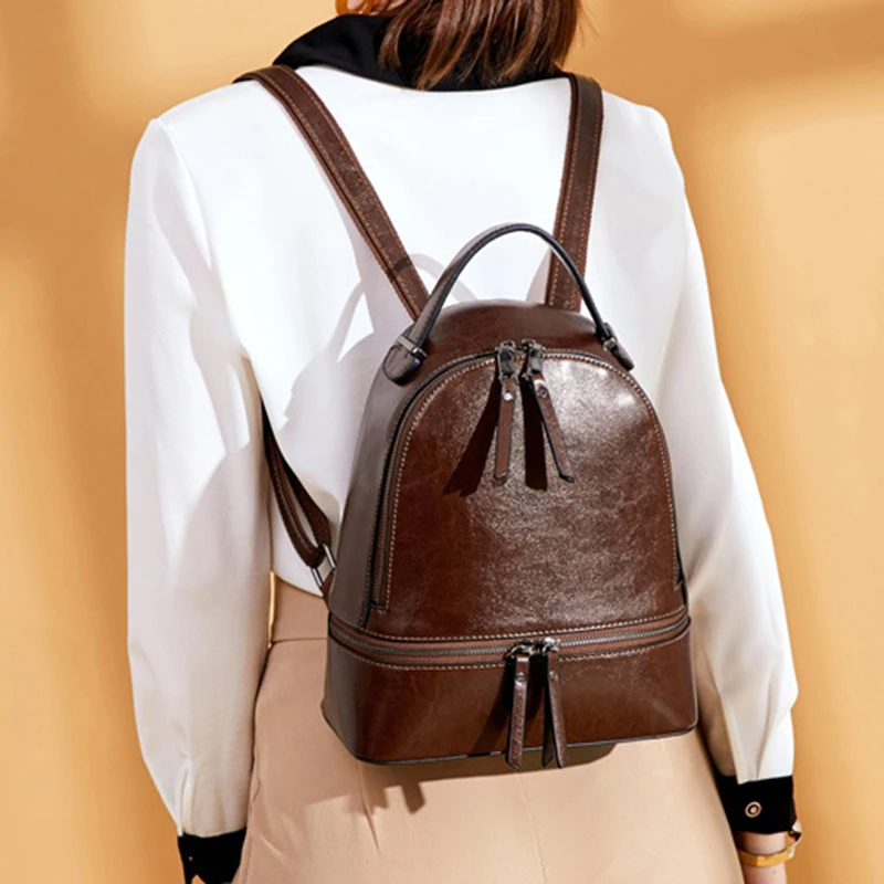 Высокое качество, женский рюкзак из воловьей кожи, рюкзак для путешествий, Модный повседневный дизайн, рюкзак из натуральной кожи для девочек, школьный рюкзак