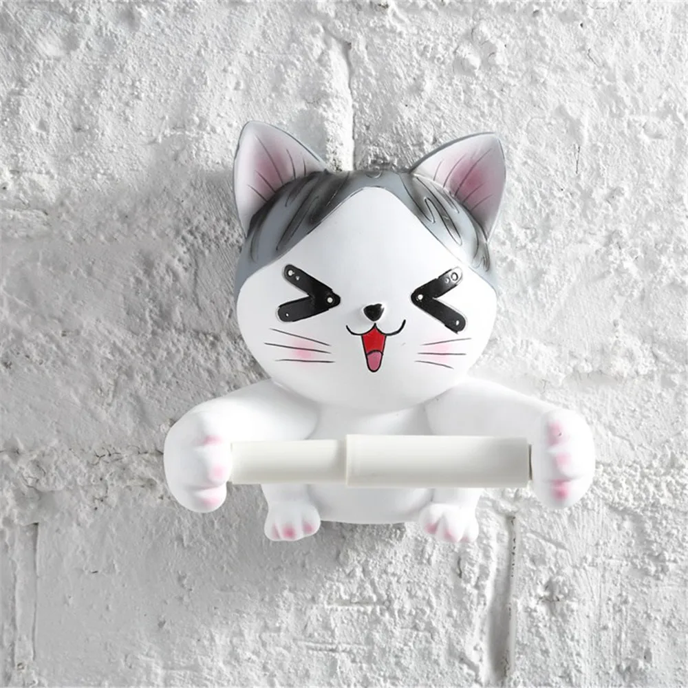 Креативный мультяшный держатель для туалетной бумаги, полотенец, 3D держатель для кошек, собак, без ударов, подвесной держатель для бумажных полотенец, домашний держатель для ванной комнаты