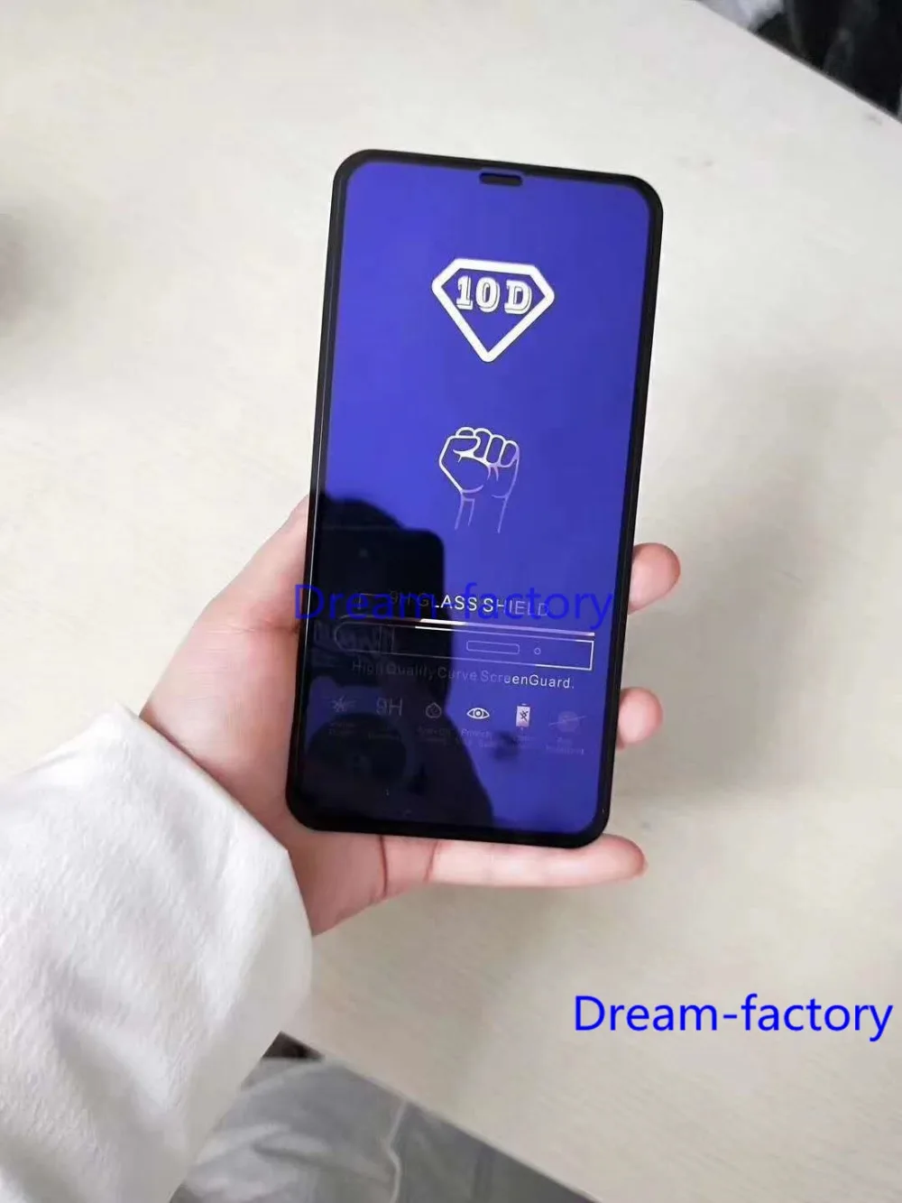 

500PCS 10D Tempered Glass Full Glue Anti-Blue Ray Screen Protector for iPhone 11 Pro Max 6 7 8 6S Plus X Xs Max Xr