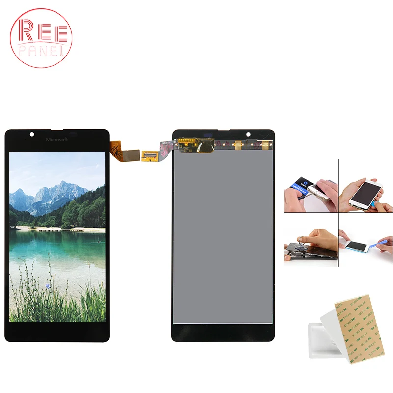 

100% TESTED For Microsoft Nokia Lumia 540 LCD Display Touch Screen Digitizer Assembly With frame replacement part+free tools set