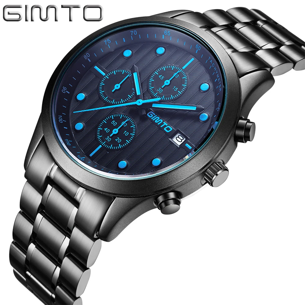 Image 2016 Men s Chronograph Watch Brand Luxury Male Stainless Steel Waterproof Sport Quartz Military Wrist Watch Men Clock saat