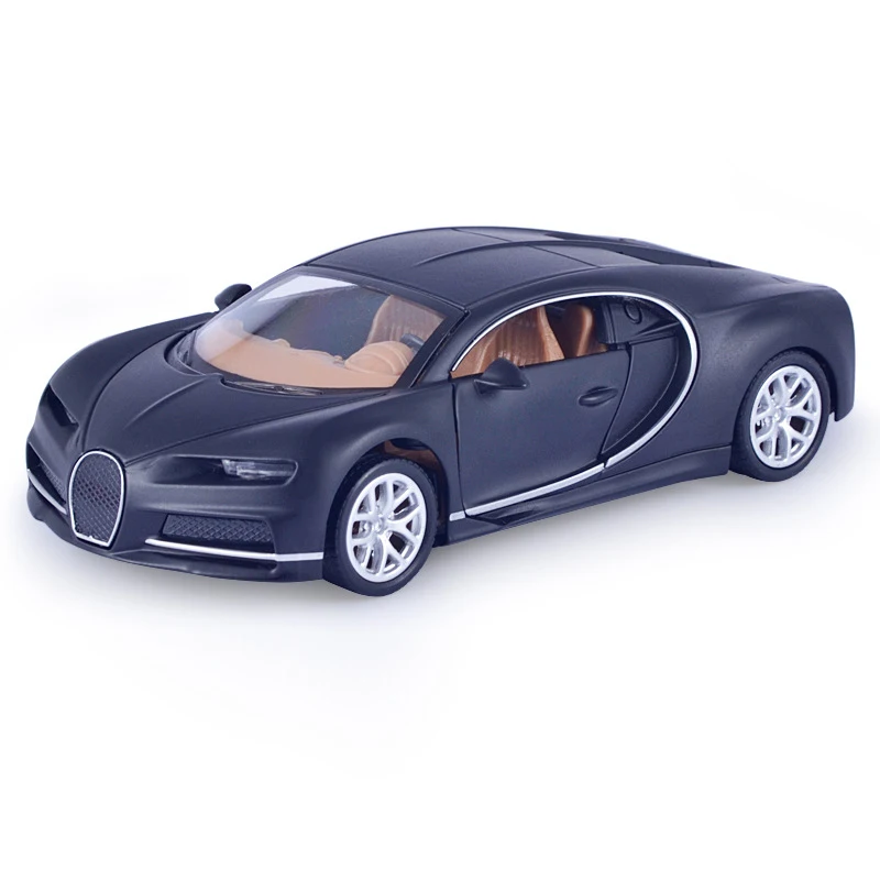 Металлическая модель спортивного автомобиля, украшения, Bugatti, спортивный автомобиль, имитация, сплав, автомобиль, оттягивающий назад, автомобиль, 1:32, гоночный, детские игрушки - Цвет: Black Bugatti