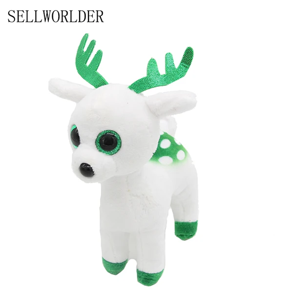 

Ty Beanie Boos Big Eyes 6" 15cm Green White Kawaii Deer Baby Christmas Stuffed Animal Toys