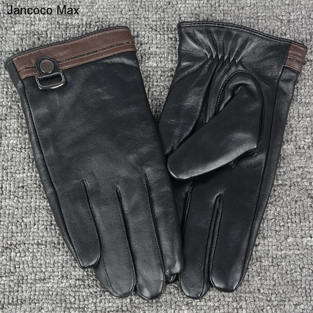 Jancoco Max 2019 высокое качество натуральной перчатки из овечьей кожи модные дизайн сенсорный экран варежки S2026