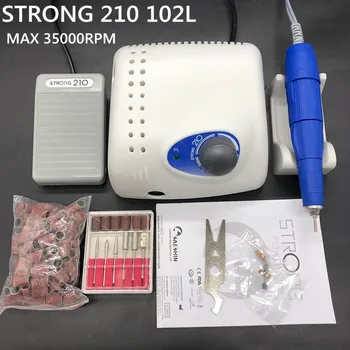 

Authent Strong 210 65W 35000RPM Electric Nail Drill Machine 102L Handpiece Manicure Pedicure Nail File Bit Nail Art Equipment