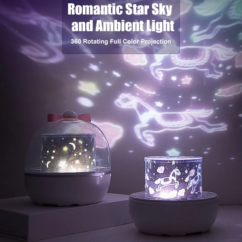 

Starry Sky Night Light Projector 360 Degree Rotation Lamp Romantic for Bedroom Bedside JA55