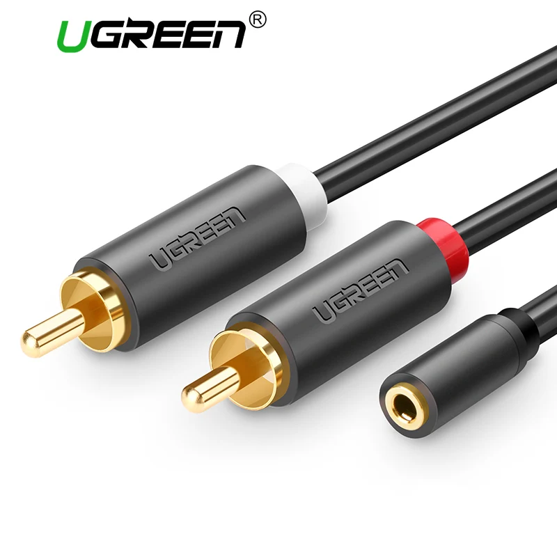 

Ugreen RCA Cable 2 RCA Male to Female 3.5mm Jack Adapter Audio Cable Aux Cable for iPhone Edifer Home Theater DVD VCD Headphones