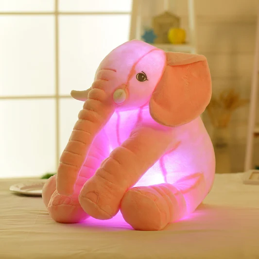 Светящийся слон, мягкая плюшевая игрушка, Ночной свет, серый/розовый/синий/желтый Eli, для малышей, для сна, компаньон, животные, игрушка - Цвет: Pink