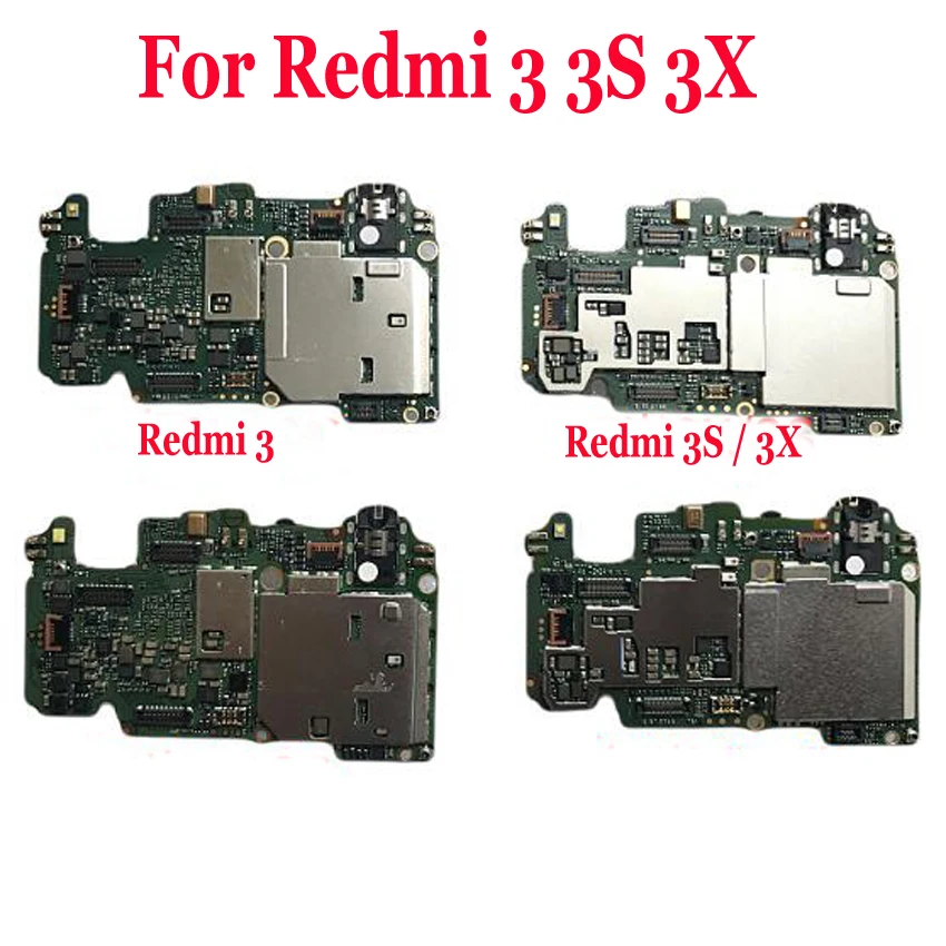 Глобальная прошивка оригинальная тестовая Рабочая плата разблокировки для Xiaomi Redmi 3 Hongmi 3S 3X материнская плата логическая схема плата гибкий кабель