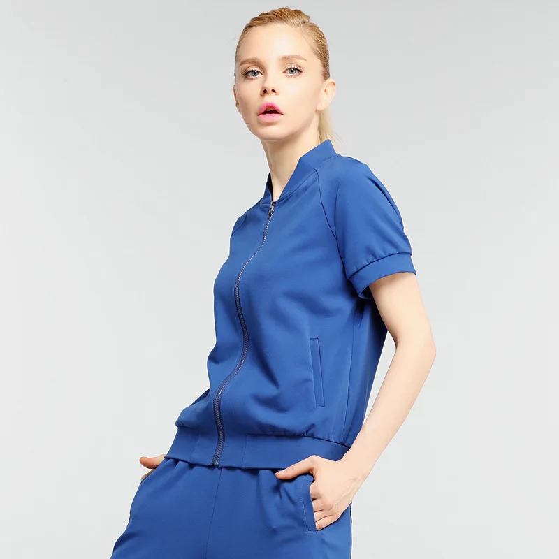 Bootyjeans Новинка весна осень с коротким рукавом повседневные женские толстовки с v-образным вырезом одежда на молнии Женская мода Топы