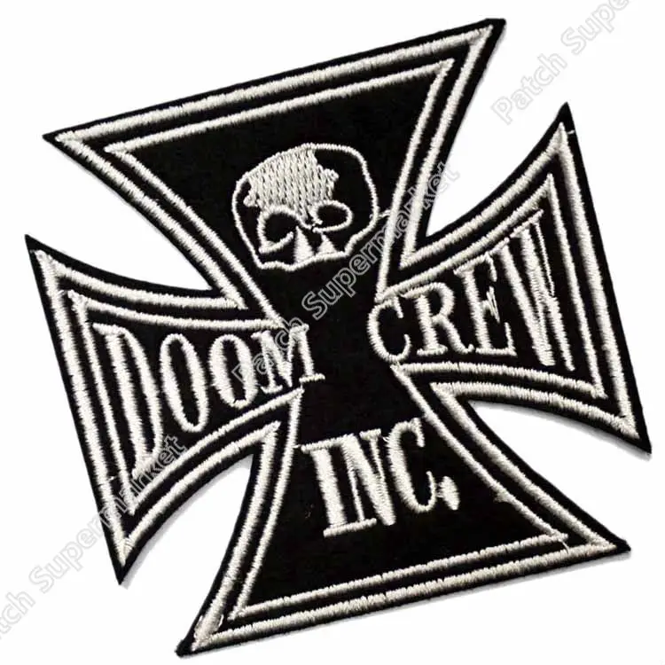 DOOM с круглым BLACK LABEL общество BLS Железный крест череп логотип музыкальной группы