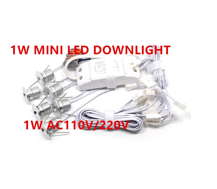 

SUPER Dimmable 1W LED Spot Light LED Cabinet Light LED Downlight 1W MINI AC110V/220V 6pcs/lot Free shipping