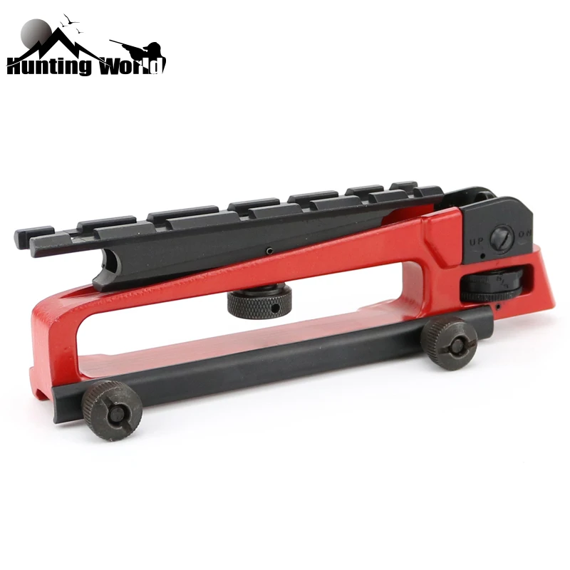 

Tactical Red Detachable Airsoft M4 M16 AR15 QD Carry Handle w/ Dual Aperture A2 Rear Iron Sight See through Picatinny Rail Mout