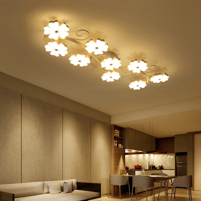 Flor de ameixa criativo moderno led luzes teto para sala estar quarto