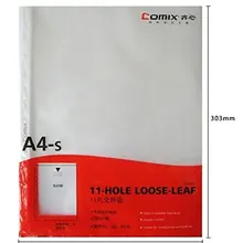 Вулканизационный пресс конвейерных Eh303a защиты файлов сумка 20 шт./упак. A4, 11 отверстий Цвет прозрачный прочный переплет края защищают вязка отверстий из