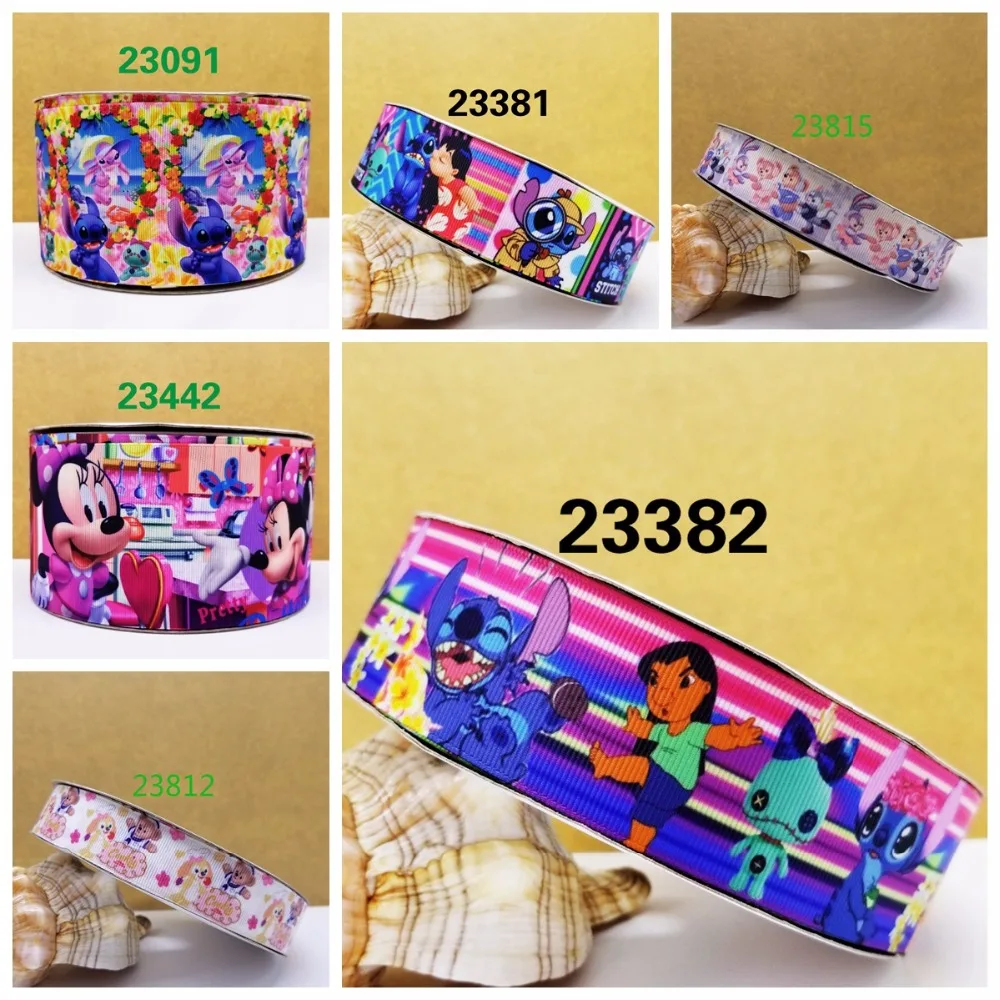 

Free shipping 50 yard cartoon printed grosgrain ribbon 23815