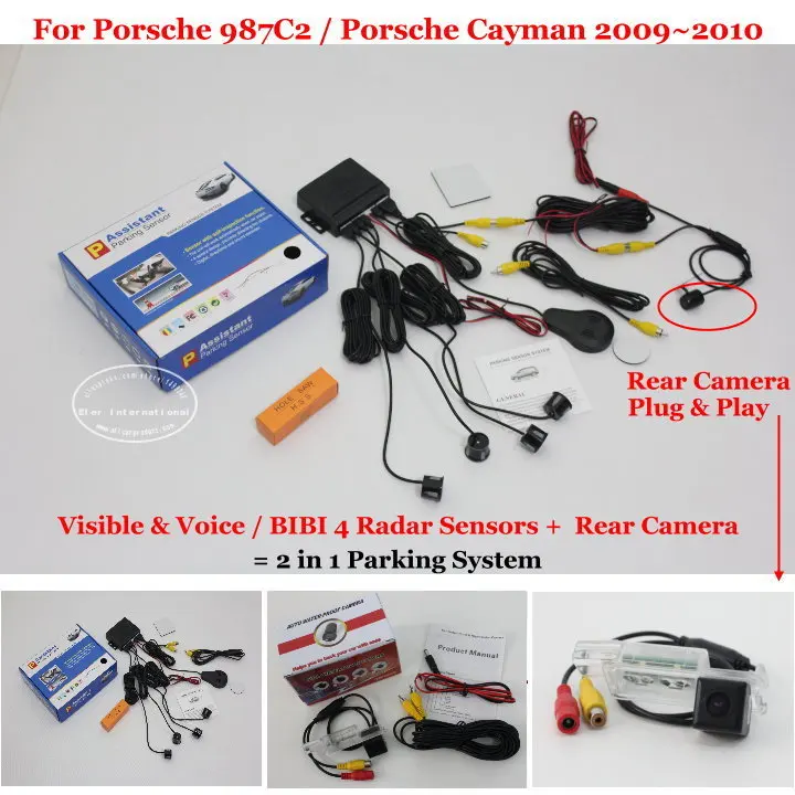 

Car Parking Sensors + Rear View Back Up Camera = 2 in 1 / BIBI Alarm Parking System For Porsche 987C2 / Porsche Cayman