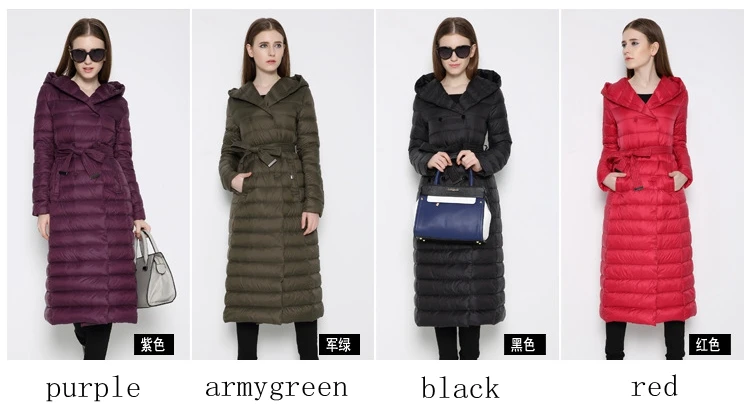 Goede NewBnag Merk Lange Down Vrouwen Eend Donsjack Winter Jas Vrouw 2018 Veer Warme Slanke Windjack Vrouwelijke Hooded Bovenkleding