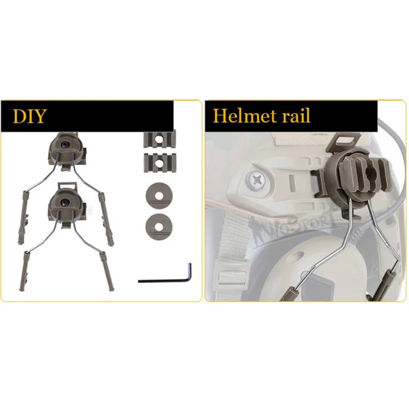 Tactical Helmet Adapter Set Airsoft Paintball Headset Holder Army Fast Helmet Rail Adapter Rail Mount Kit