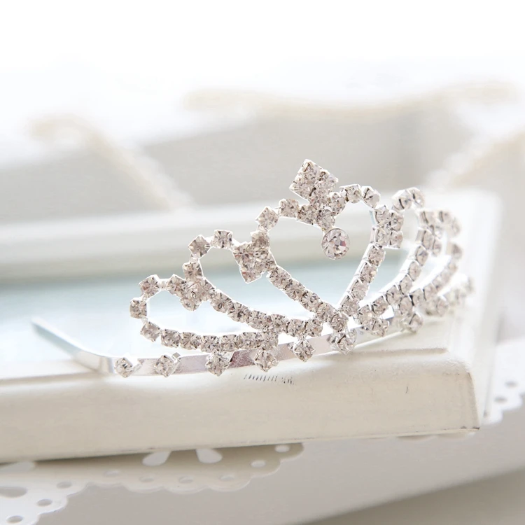 

Rhinestone Small Tiara Little Girls Party Hair Crown Tiara Clear Stone Hair Comb Accessories
