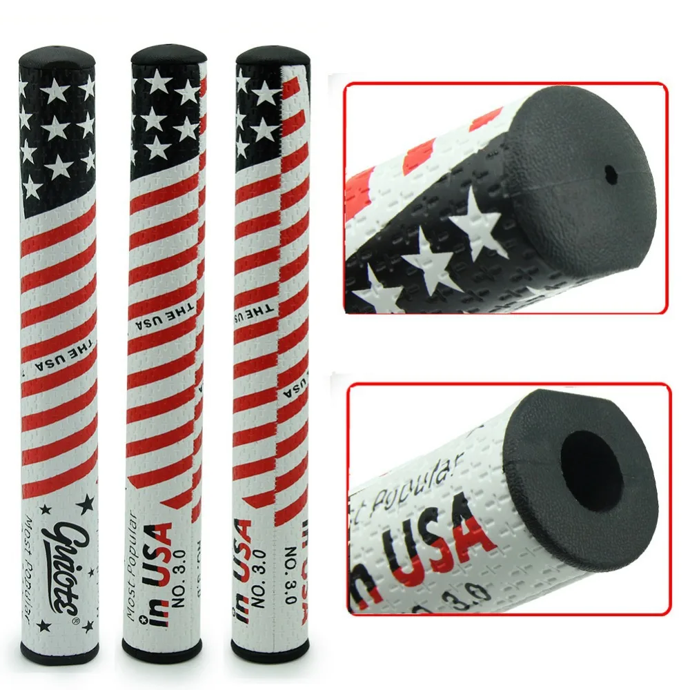 Guiote Black Novelty USA Flag Mark Slim Golf 3.0 Putter Grips Round Size58R Popular in USAin