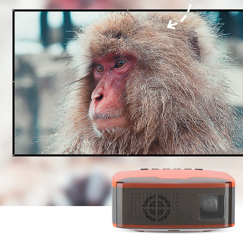 Мини-проектор MY20 Stylish1080P HD портативный домашний кинотеатр Beamer AV/HDMI/USB/TF оранжевый 110-240 В