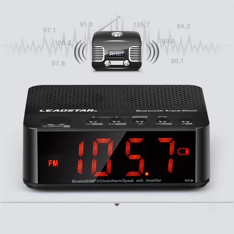 Беспроводные bluetooth-колонки светодиодный сабвуфер Будильник-часы fm-радио будильник TF MP3 аудио USB зарядка телефон громкой связи
