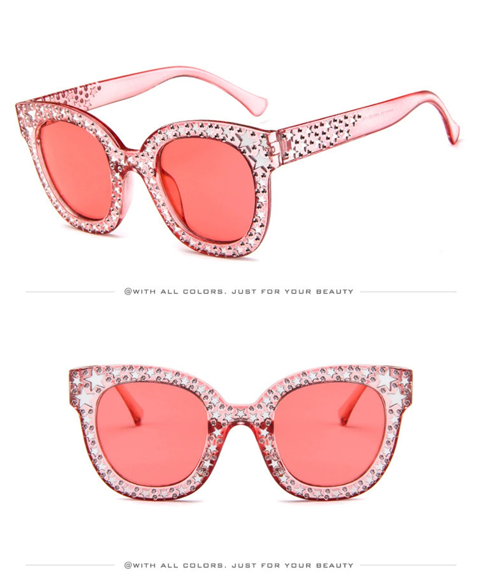 2018 Luxury Diamond Square Sunglasses Women Brand Size Crystal Sun Glasses Ladies New Gradient Oculos Mirror Shades  (13)
