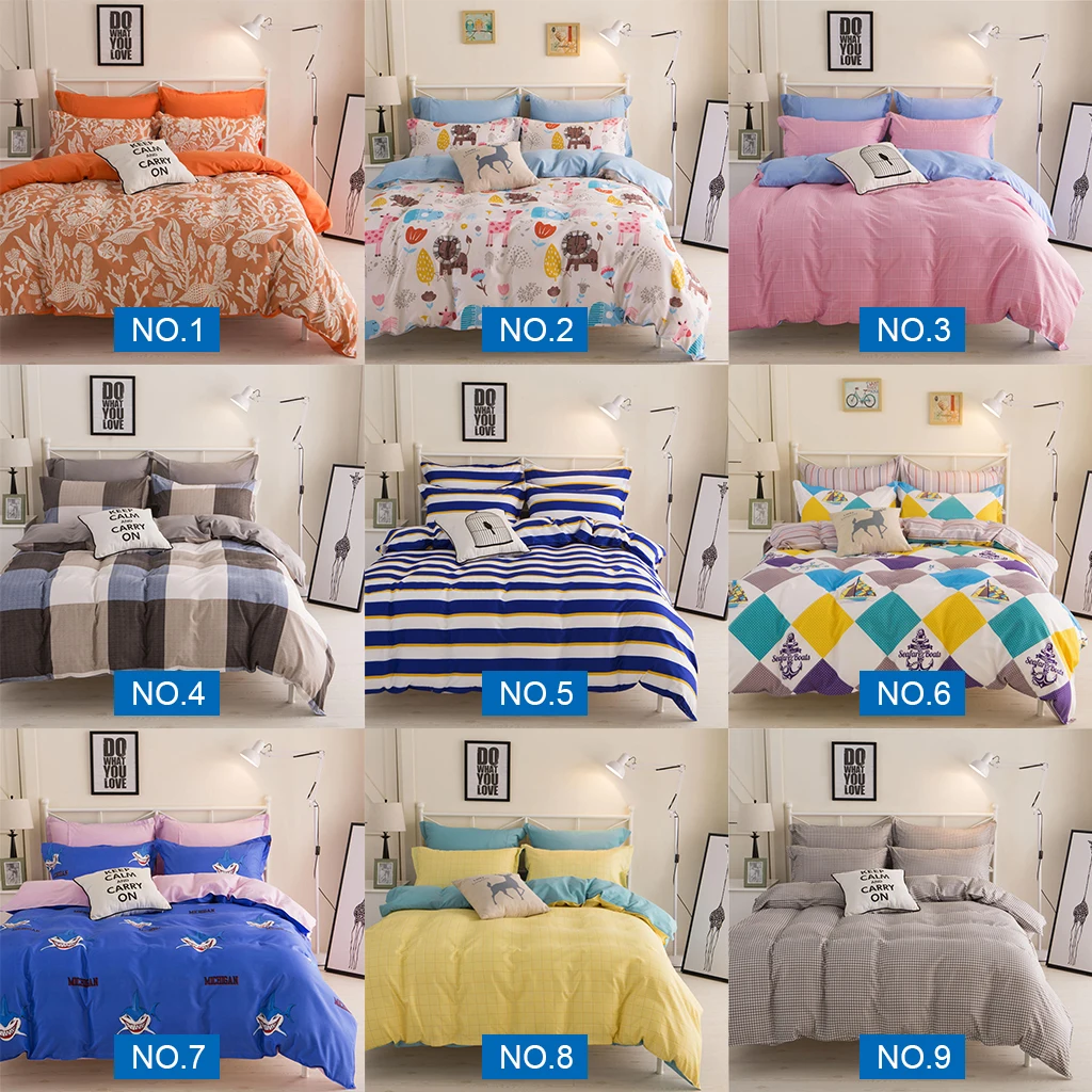 مجموعات الفراش لحاف غطاء وسادة غطاء المخدة حاف غطاء السرير ورقة البوليستر القطن مبطن نوم ديكور المنزل 4 قطع