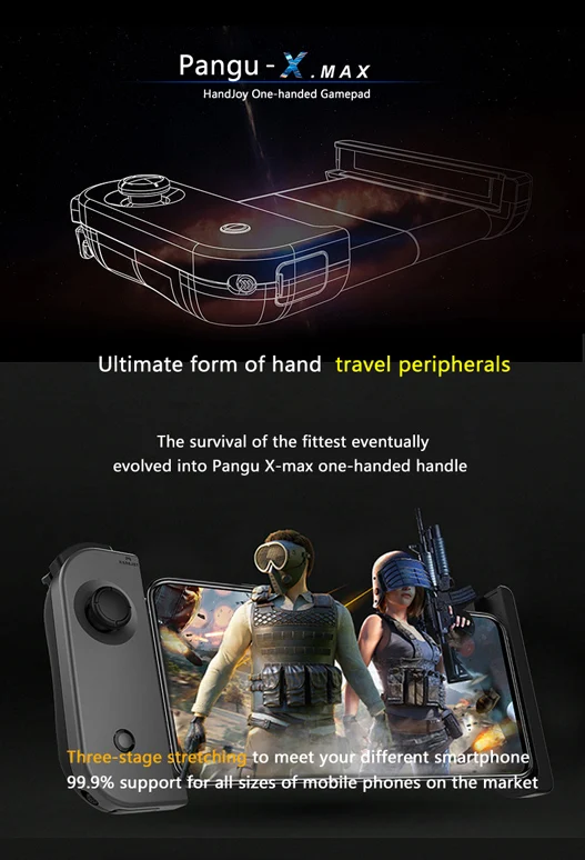 HandJoy X-MAX мобильный пубг контроллер геймпад беспроводной Bluetooth 4,0 палевый джойстик для Android/IOS смартфон