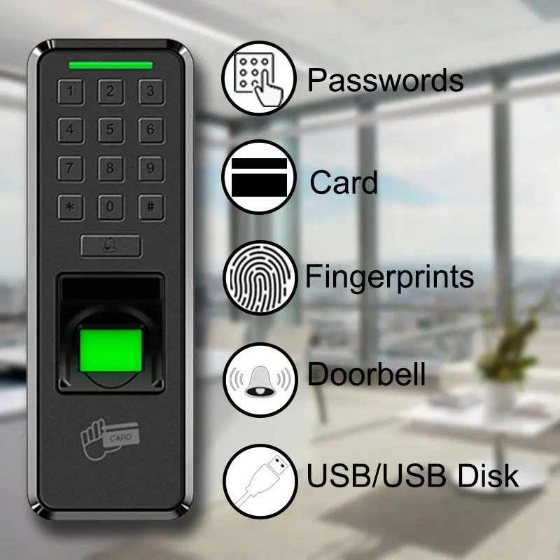 

Eseye Fingerprint USB Door Lock Biometric Access Control Time Clock Electronic Reader Recorder Employee Machine For Office